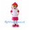 Girl Mascot Costume with Orange Hair and Pink Cap