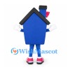 House Mascot Costume in Blue with Pink Bow