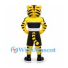 Tiger Mascot Costume with Black and White Sports Outfit