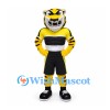 Tiger Mascot Costume with Black and White Sports Outfit