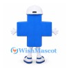 Medical Cross Mascot Costume in Blue with White Cap