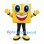 Cube Mascot Costume in Yellow with Smiling Face