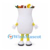 Grocery Bag Mascot Costume in White with Fruit and Vegetables
