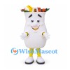 Grocery Bag Mascot Costume in White with Fruit and Vegetables