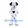 Dalmatian Mascot Costume with Black Heart Chest Detail
