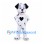 Dalmatian Mascot Costume with Black Heart Chest Detail