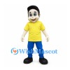 Boy Mascot Costume with Yellow Shirt and Blue Pants