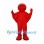 Astronaut Mascot Costume in Red with Dark Visor