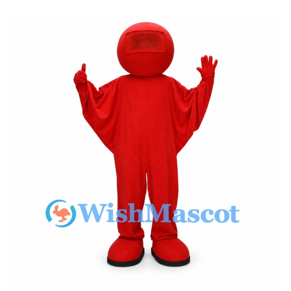 Astronaut Mascot Costume in Red with Dark Visor