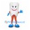 Tooth Mascot Costume with Blue Gloves and Orange Legs