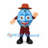 Gemstone Mascot Costume in Blue with Brown Hat