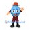 Gemstone Mascot Costume in Blue with Brown Hat