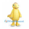Dinosaur Mascot Costume in Yellow with Peach Back Spikes