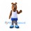 Dog Mascot Costume in Brown with White Tank Top and Blue Shorts