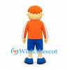 Boy Mascot Costume with Orange Hair and Sports Shirt