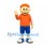 Boy Mascot Costume with Orange Hair and Sports Shirt