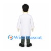 Doctor Mascot Costume with White Coat and Striped Tie