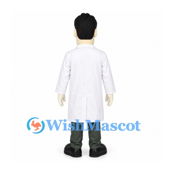 Doctor Mascot Costume with White Coat and Striped Tie