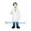 Doctor Mascot Costume with White Coat and Striped Tie