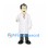 Doctor Mascot Costume with White Coat and Striped Tie