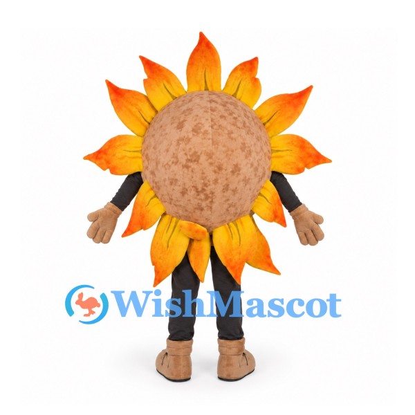 Sunflower Mascot Costume with Yellow and Orange Petals