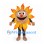 Sunflower Mascot Costume with Yellow and Orange Petals