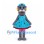 Dog Mascot Costume in Gray with Blue Heart Dress