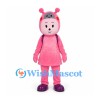 Butterfly Mascot Costume in Pink with Transparent Wings