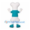 Bone Mascot Costume in White with Teal Shirt