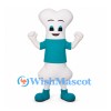 Bone Mascot Costume in White with Teal Shirt