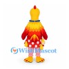 Chicken Mascot Costume with Red Polka Dot Skirt and Necklace