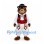 Beaver Mascot Costume with Black Hat and Embroidered Folk Outfit
