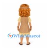 Cavewoman Mascot Costume with Tan Dress and Curly Hair
