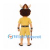 Caveman Mascot Costume with Tan Tunic and Horned Hat