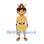 Caveman Mascot Costume with Tan Tunic and Horned Hat