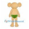Mouse Mascot Costume in Beige with Green Shorts