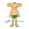 Mouse Mascot Costume in Beige with Green Shorts