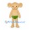 Mouse Mascot Costume in Beige with Green Shorts