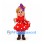 Witch Mascot Costume with Purple Hat and Red Polka Dot Dress