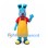 Rabbit Mascot Costume in Blue with Yellow Apron