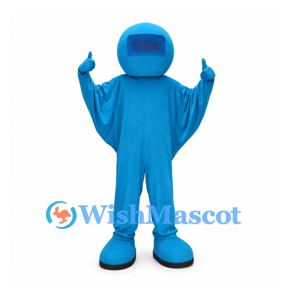 Astronaut Mascot Costume in Blue with Dark Visor