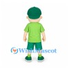 Boy Mascot Costume with Green Cap and Matching Outfit