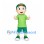 Boy Mascot Costume with Green Cap and Matching Outfit