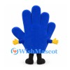 Hand Mascot Costume in Blue with Yellow Fingertips