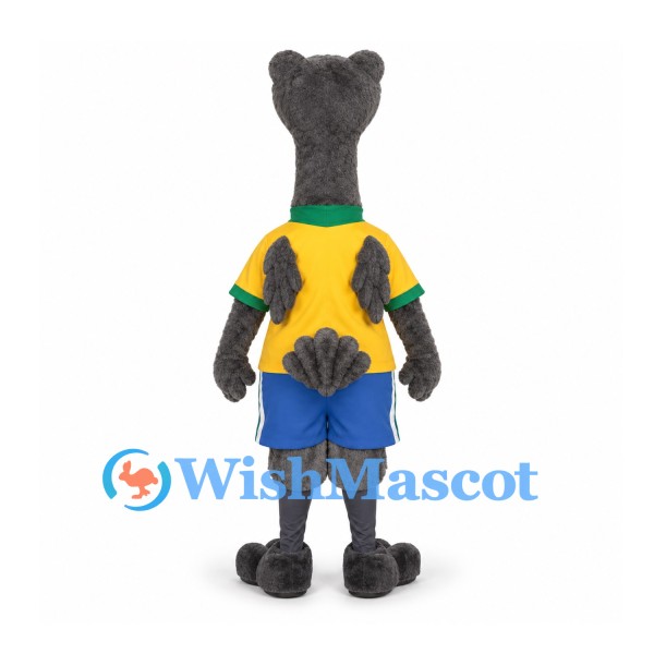 Ostrich Mascot Costume with Yellow Shirt and Blue Shorts