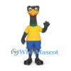 Ostrich Mascot Costume with Yellow Shirt and Blue Shorts