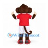 Monkey Mascot Costume with Red Shirt and White Shorts