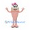 Ice Cream Cone Mascot Costume in Pink with Glasses and Bow