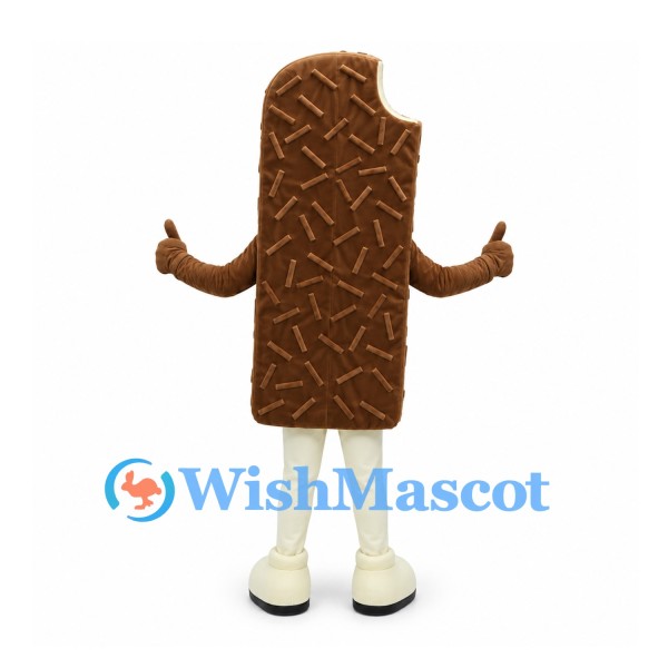 Chocolate Ice Cream Bar Mascot Costume with Bite Detail