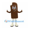 Chocolate Ice Cream Bar Mascot Costume with Bite Detail